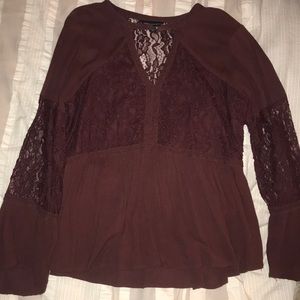 Burgundy Long Sleeve Sweater
